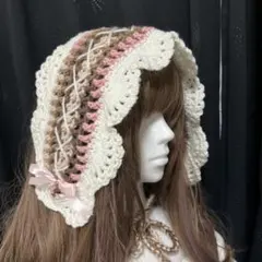 ヘッドドレス ブラウン系 ハンドメイド バブーシュカ