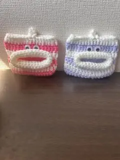 ストライプ ポケットティッシュケース 2個セット