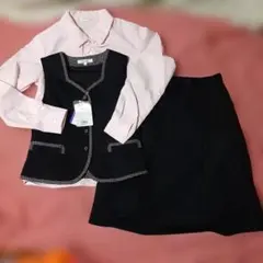 新品◆3点セット事務服CHIKUMAベスト・スカートSELERYブラウス