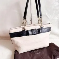 ケイトスペード トートバッグ オーストリッチ リボン ツートーンカラー