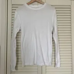 白 コットンロンT Tシャツ ホワイト 綿 長袖 メンズ XS カットソー