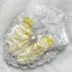 ぬい服　着ぐるみ　10〜12cm用　ホワイト イエロー ねこ チェーンフック付き