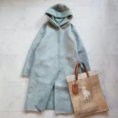 美品 シップス 定価3.4万 リバーシブルコート ムートン×ボア ミント