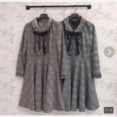 AnMILL フリルリボン ギンガムチェックワンピース