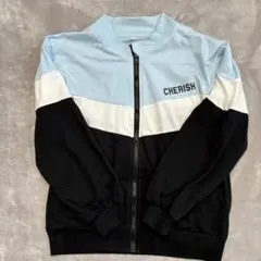 ジップアップジャケット 水色/黒