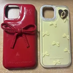 iPhoneケース 2点セット リボン ハート