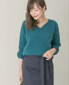 SALE★アーバンリサーチ ROSSO ハートネック片畦ニット FOX