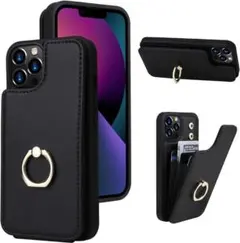 iPhone 13Pro Max財布型ケース ブラック 288L1383のサムネイル