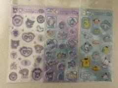 【新品】すりガラス風シール　3枚セット　サンリオ　クロミ　ポチャッコ　 シナモン
