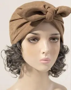 美品✨無地 リボン ターバン ヘアアクセサリー 帽子 スタイリッシュ 快適