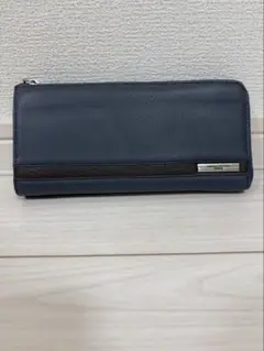 新品未使用品 ヒロココシノ 長財布 ラウンドファスナー ネイビー