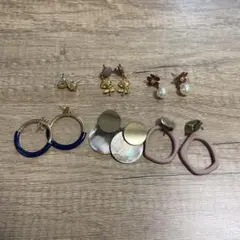 ピアスセット　お花　バラ　ピンク