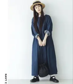 Samansa Mos2 Yukiさんコラボ　前後着デニムワンピースのサムネイル