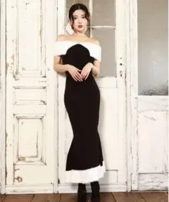 Darich バイカラーオフショルロングワンピース