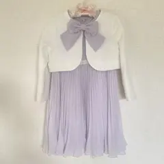 ANY FAM ラベンダー プリーツドレス カーディガンセット