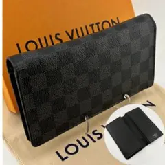 ルイヴィトン✨ダミエ　アンフィニ　二つ折り　長財布　ブラック　箱　82 ルイヴィトン✨ダミエ アンフィニ 二つ折り 長財布 ブラック 箱 82