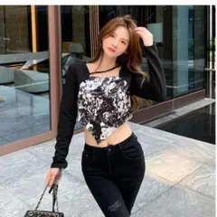 【ラス１ 黒5XL】大きいサイズ　レディース　春　秋　トップス　長袖　新品　即納