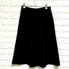 レプシィム スカート 膝丈 黒 無地 シンプル 春 レディース