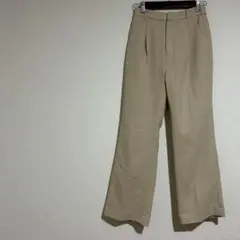 ローリーズファーム【M】ベージュ ワイドパンツ センタープレス 美脚 上品 人気