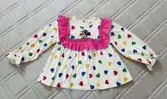 【値下げ】ミニー刺繍ハート柄長袖トップス　100cm