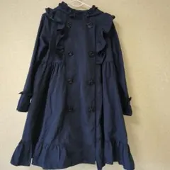 メゾピアノ　レインコート（フリル付きネイビー）110〜120