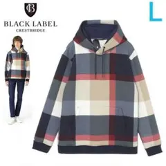 新品 L ブラックレーベル クレストブリッジCBチェック プルオーバー パーカー