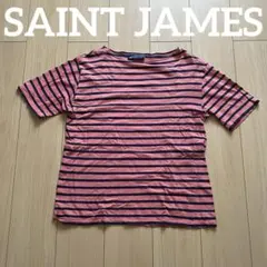 【難あり】SAINT JAMES 半袖 ボーダーカットソー M T4 オレンジ