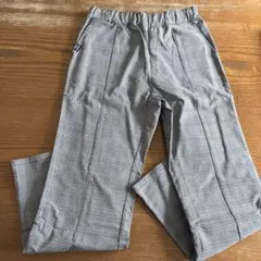 mezzo piano ストレッチパンツ　グレー　チェック　裏起毛　160サイズ