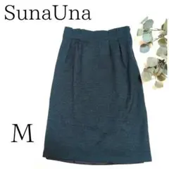 ✨美品✨SunaUna タイトスカート 千鳥柄 オフィスカジュアル グリーン М