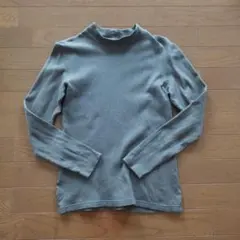グレー タートルネック 長袖トップス