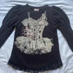 mezzo piano 黒 長袖カットソー 140