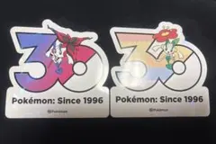 ポケモン フラエッテ 2枚 韓国限定 30周年ロゴ ステッカー ポップアップ