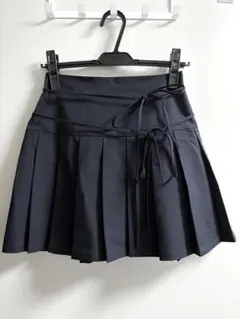 ワンアフターアナザーナイスクラップ リボンプリーツミニスカート ブラックM