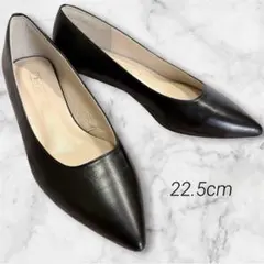 美品 最高パンプス 撥水レザー PICHE ABAHOUSE ブラック 22.5のサムネイル