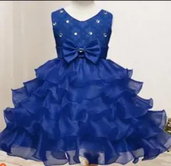 ネイビー フリルドレス 110cm