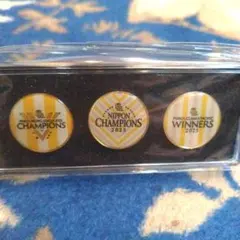 ソフトバンクホークス2025年優勝ピンバッジ３個セット（ケース入り）
