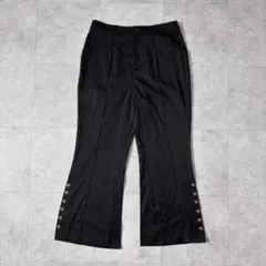 【SHEIN】飾りボタン フレアパンツ 細見えシルエット 大きめ カジュアル