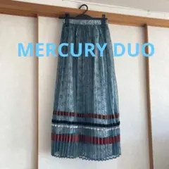 MERCURY DUO ボーダー切替レースプリーツスカート　定価¥14,300のサムネイル
