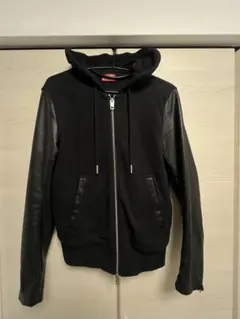 diesel フェイクレザー　ジップパーカー　XS