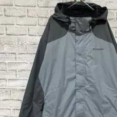 コロンビア　マウンテンパーカー　グレー2XL ロゴ刺繍アウトドア1110