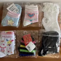 女の子キッズ靴下6足セット 15-20cm4足19-21 cm2足計6足