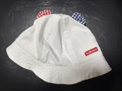 美品⭐︎ホットビスケッツ くま耳付きホワイトベビー帽子 48cm