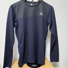 ミズノ Mizuno 吸汗速乾 長袖シャツ ネイビー/ブラック　S