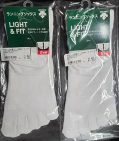 【2足セット】デサント 5本指ショートソックス 白 22-24cm
