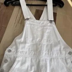 ホワイト コットンサロペット