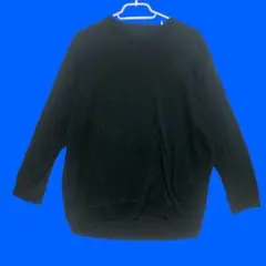 Lui's ルイス　無地長袖ロングTシャツ　長袖カットソー　黒ブラックメンズM