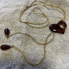 べっ甲風　ループタイ　ネックレス