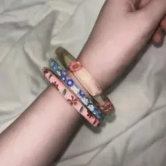 バングル ブレスレット 3点セット クリア フェアリーグランジ
