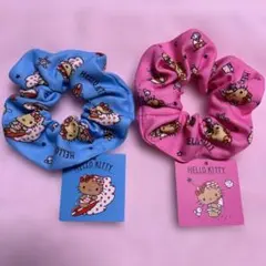 HELLO KITTY ハローキティ シュシュセット ピンク&ブルー