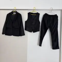 ブラック ストライプ スーツ3店セット 結婚式 入学式 卒園式 卒業式